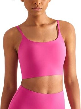 Amazon Pink Scoop Neck Crop Bralette with Thin Straps